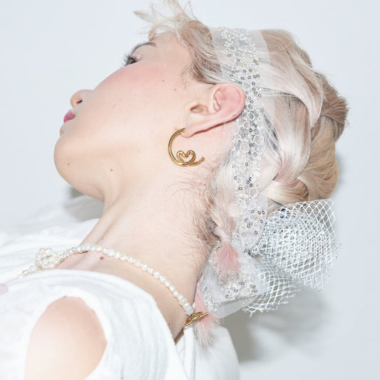 Hoop Heart Studs/Clip-on Earrings