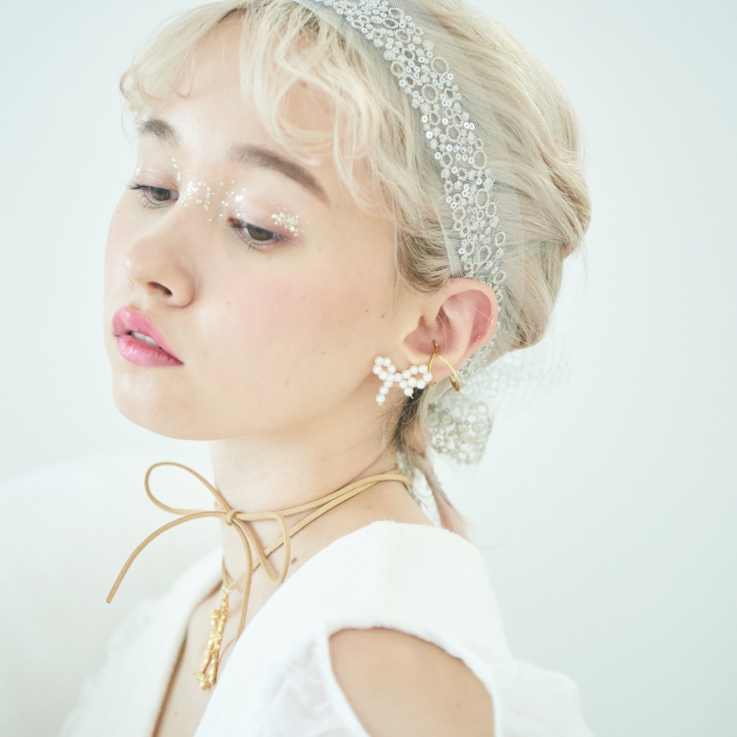 Pearl Mini Bow Pierce/Earrings